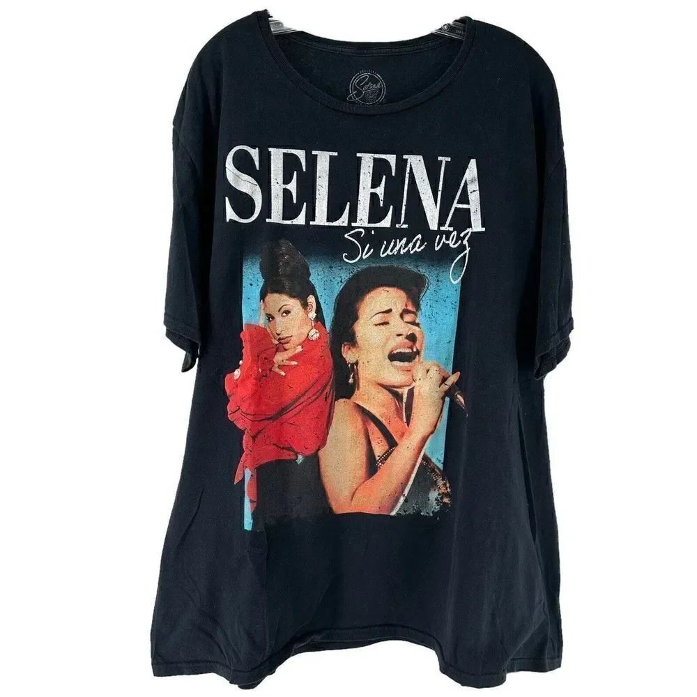 Selena T-Shirt Band Tee Womens Size 3XL Black Short Sleeve Si Una Vez Official